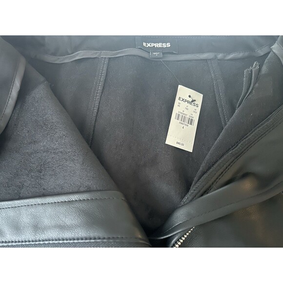 Women's Express Faux Leather Zipped Mini Skirt Size 4 - Picture 6 of 6